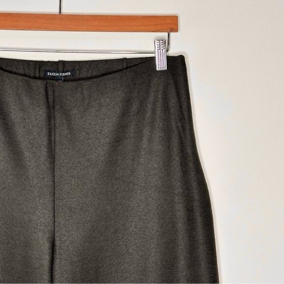 Eileen Fisher Wool Wide Leg Pants Size Medium Full Length Chocolate Brown NWT - Picture 5 of 10